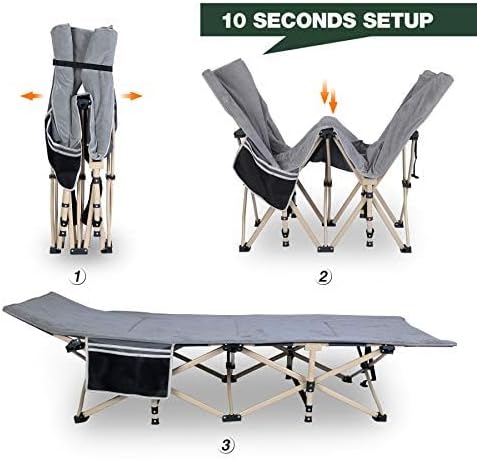 REDCAMP Oversized Camping Cots for Adults 500lbs, 33.5'' Extra Wide Tall Sleeping Cots Heavy Duty, XL Cots Portable for Outdoor Indoor Office