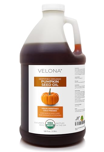 velona USDA Organic Pumpkin Seed Oil - 1 Gallon / 128 fl oz, Cold Pressed
