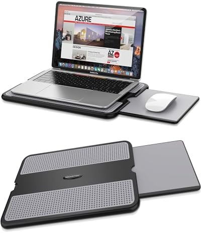 AboveTEK Portable Laptop Lap Desk w/Retractable Left/Right Mouse Pad Tray