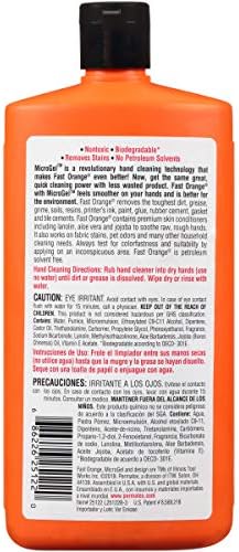 Fast Orange 25219 Pumice Lotion, Heavy Duty Hand Cleaner, Natural Citrus Scent, Waterless Cleaner for Mechanics, Strong Grease Fighter, 1 Gallon
