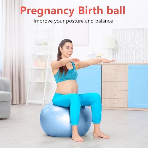 Primasole Exercise Ball for Balance Stability Fitness Workout Yoga Pilates at Home Office & Gym Birthing Ball for Pregnancy, Office Ball Chair