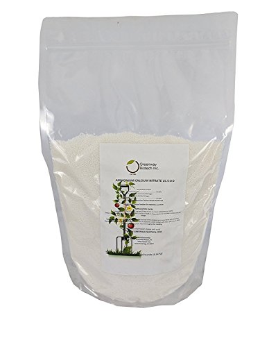 Greenway Biotech, Inc. Calcium Nitrate Solution Grade 15.5-0-0 Fertilizer Contains 15.5% Nitrogen & 19% Calcium for Tomatoes Plants- Water Soluble Hydroponics Fertilizers for Vegetables- 5 Pounds