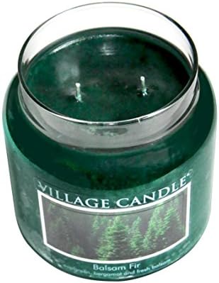 Village Candle Christmas Tree Large Glass Apothecary Jar Scented Candle, 26 oz, Green