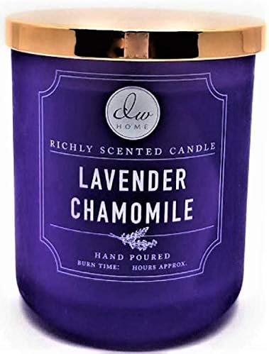 DW Home Richly Scented Candle Lavender Chamomile in Large Matte Purple Tumbler with Lid