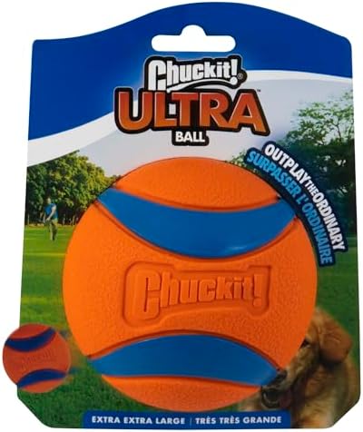 Chuckit! Ultra Ball Dog Toy - Size Large - For Dogs 60-100 lbs - Made from Durable Rubber - Super Bouncy - Floats in Water - 3-inch Diameter - Pack of 1