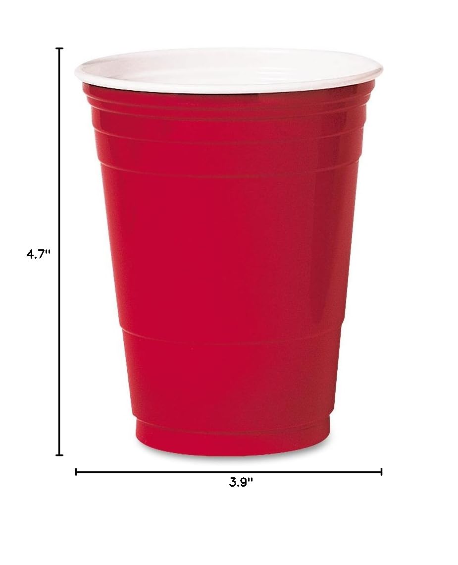 Dart P16R 16 oz Coex Str Wall PS Party Cup Red (Case of 1000) (P16RCT)