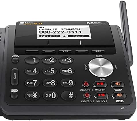 AT&T TL88102BK DECT 6.0 2-Line Expandable Cordless Phone with Answering System and Dual Caller ID/Call Waiting, 3 Handsets, Black