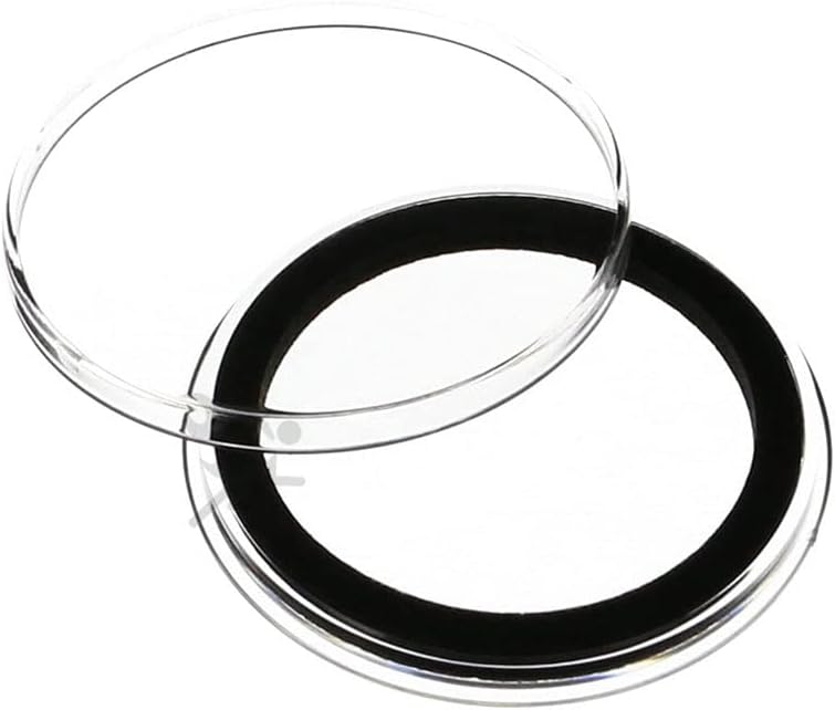 Air-Tite (20) 39mm Black Ring Coin Holder Capsules for 1oz Silver & Copper Rounds Casino Chips