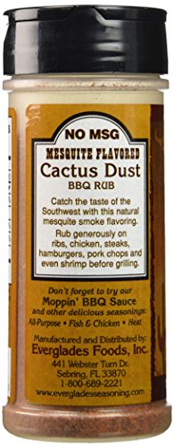 Everglades Cactus Dust BBQ Seasoning - Gluten Free - Mesquite, 6 oz | Southern Cuisine Blend, No Pesticides, Caramelized Crust