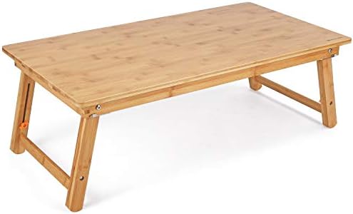 Nnewvante Large Floor Desk Foldable Tray for Adults, Bamboo 33.5 x 17.7in