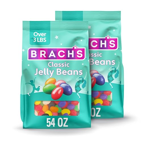 Brach's Classic Jelly Beans, Assorted Fruit Flavors, Bulk Bag, 54 oz, 2 Ct | Pineapple, lemon, lime, orange, strawberry, cherry, grape jelly beans, bulk, Easter, candy bowl, sharing