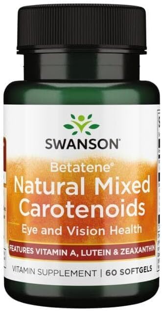 Swanson Betatene Natural Mixed Carotenoids, 60 Softgels | A Patented Form of Beta-Carotene from Sea Algae Featuring Vitamin A