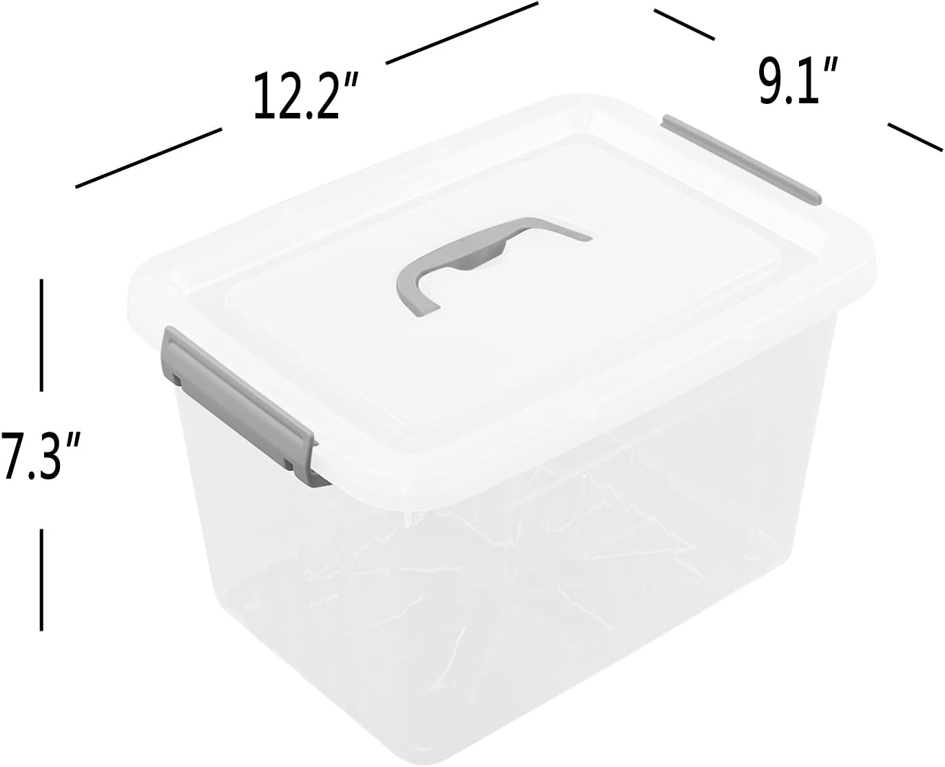 Clear Plastic Storage Bins with Wheels, 4-Pack Latch Boxes, 30 L