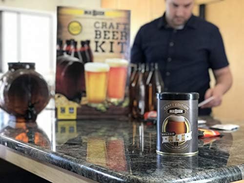 Mr. Beer - Craft Beer Making Kit (2 Gallon) Complete DIY Home Brew Set | Beer Making Kit for Beginners Everything Included | Reusable 25 oz Bottles | 2 Gallon Keg | Golden Ale