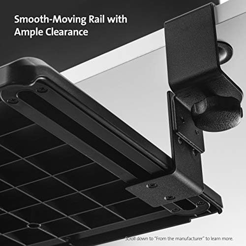Kensington Clamp-On Keyboard Tray, Under Desk Keyboard Drawer with Cable Management, Ergonomic Smartfit Slide-out Height Adjustable Keyboard Holder