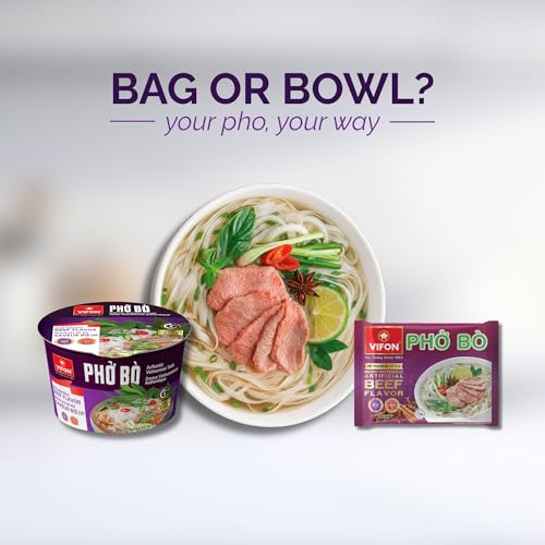 VIFON Phở Bò Vietnamese Style Instant Rice Noodles, 2.11 oz (Pack of 24) | Halal Certified | Authentic Vietnamese Phở | Ready in 3 Minutes