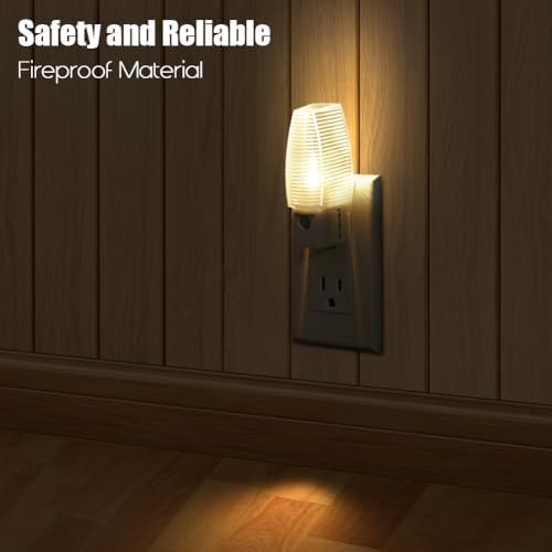 Emotionlite Plug-in Night Light, Dusk to Dawn Sensor, Warm White, 4 Pack | Warm white sensor night light, ideal for nursery, bedroom, bathroom, hallway, stairs & kitchen