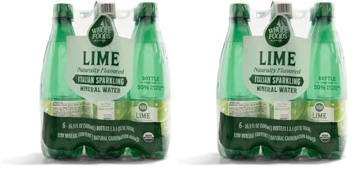 Whole Foods Market, Lemon Sparkling Mineral Water, 16.9 Fl Oz, 6 Count