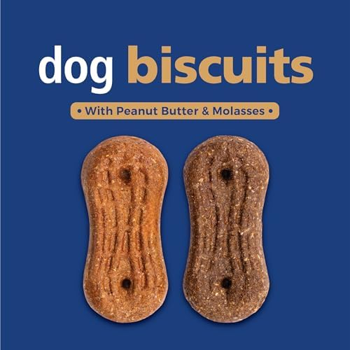 Pet Life Biscuits with Peanut Butter and Molasses Crunchy Dog Treats, 4lb