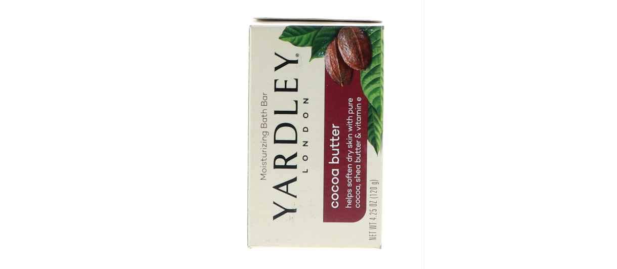 Yardley London Nourishing Bath Soap Bar Cocoa Butter, Helps Soften Dry Skin with Pure Cocoa Butter, Shea Butter & Vitamin E, 4.0 oz Bath Bar, 1 Soap Bar