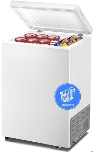Kismile 7.0 Cubic Feet Chest Freezer, Deep Freezer for Home, Black