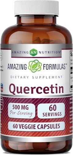Amazing Formulas Quercetin 500mg 120 Veggie Capsules Supplement - Non-GMO - Gluten Free - Supports Overall Health & Well Being