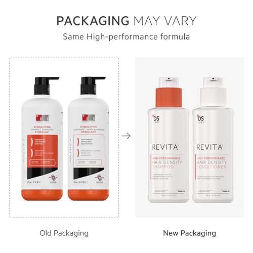 DS Labs Revita Hair Density Shampoo & Conditioner for Thinning Hair, 205 mL | Complete hair care routine powered by peptides, turmeric, caffeine & ginseng for healthier-looking, fuller-looking hair.
