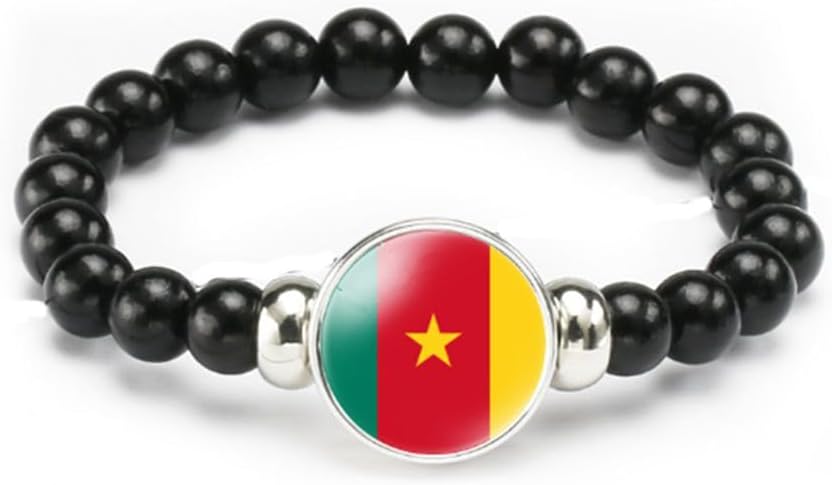 vmcoatdu National Flag Bracelet Elastic Rope Beaded Bracelet Support Your Country Travel Souvenir Gifts for Men Women