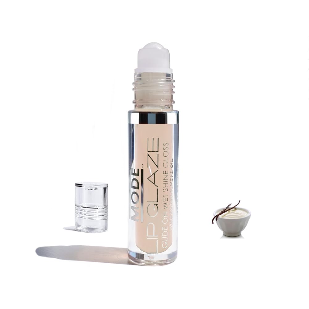 MODE Lip Glaze Cotton Candy Flavored Lip Gloss, Hydrating Sheer Wet Shine, Skincare Fruit Oils