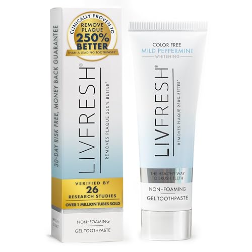LIVFRESH Toothpaste Gel, Clinically Proven to Remove Plaque 250% Better, Improves Gum Health 190% Better, Prevents & Reduces Tartar, Freshens Breath, SLS Free Dental Gel, Wintergreen