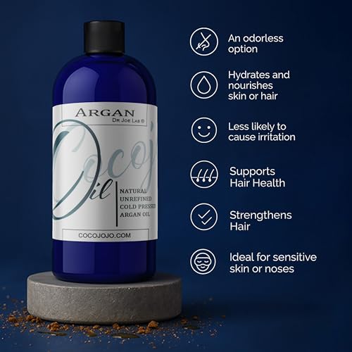 Argan Oil -Cold Pressed 16 oz 100% Pure Natural Extra Virgin Unrefined Grade-a Argan Moroccan Marrakesh Oil Moisturizer Hair Face Lips Body Scalp Skin Hair