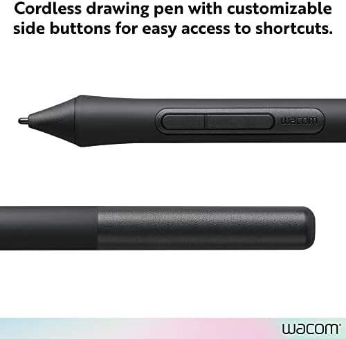 Wacom Intuos Pen LP1100K | Cordless and battery free so pen never needs charging, 2 shortcut buttons, 4,096 levels of pressure sensitivity for control