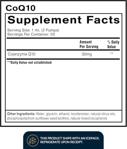 Quicksilver Scientific CoQ10 Nanoemulsion, 1.7oz / 50ml | Liposomal Coenzyme Q10 Cardiovascular Support and Cellular Energy Supplement
