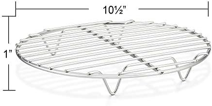 E-far Round Cooking Racks - Size 7½” & 9” & 10½” - Stainless Steel Round Steaming Baking Cooling Rack Set of 3, Multi-Purpose for Canning Air Fryer Pressure Cooker, Dishwasher Safe