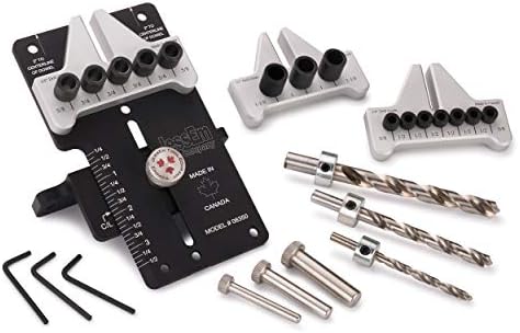 JessEm 08350MK Doweling Jig Master Kit, Dowel Jig for Woodworking Joinery | Drills 1/4, 3/8 and 1/2 in dowel holes with CNC machined aluminum accuracy
