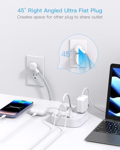 One Beat Power Strip with USB C, 3 Outlets 4 USB Ports (22.5W/4.5A), 6ft