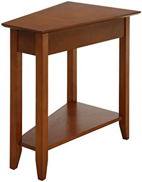 Convenience Concepts American Heritage Wedge End Table 24" - Classic Living Room Table with Storage Shelf, Side Table for Family Room, Bedside Table, Espresso