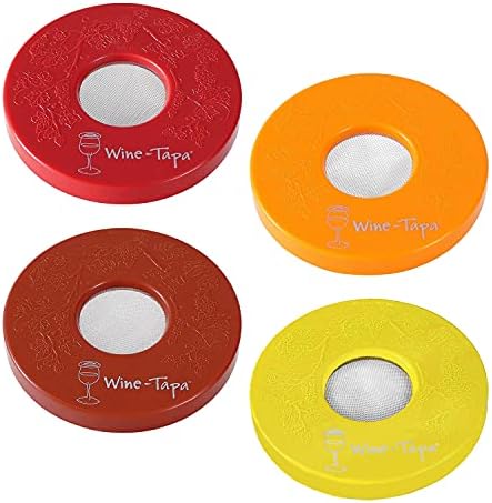 Drinking Glass Covers- Keep Bugs Away from Wine Glasses Outdoors - Use as Cover for Coffee Mugs, Soda Cans, and Drinking Glasses, set of 4 No Spill Drink Covers -Fresco Set