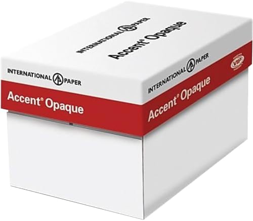 Accent Opaque White Printer Paper, 8.5” x 11” 40lb Bond/100lb Text Copy Paper, 250 Sheets (1 Ream) – Premium Smooth Finish Computer Paper, 97 Bright, 148gsm, Multipurpose White Copy Paper – 188101R