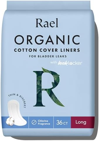 Rael Incontinence Pads for Women, Organic Cotton Cover (Moderate, 60 Ct)