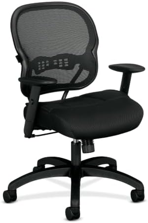 HON Wave Ergonomic Office Chair, Lumbar Support, Desk Chair, Black | High back ergonomic office desk chair with lumbar support, adjustable arms, office decor, advanced tilt for comfort
