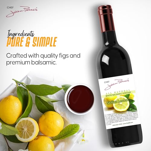 Chef Jean Pierre's Italian Balsamic Vinegar - 750ml (25oz) Rich Lemon Flavor, 12-Year Traditional Barrel Aged - Ideal For Enhancing Your Meals