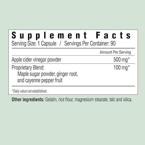 Country Farms Apple Cider Vinegar Capsules, with Ginger, Cayenne and Maple, Helps Aid Digestion, Supports Healthy Weight Loss, Cleanses and Detoxifies