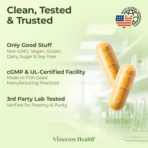 Turmeric Curcumin Supplement with Green Tea Extract (ECGC) & Vitamin C for Joint Health, Energy & Inflammation Balance - Organic Tumeric Curcumin with Black Pepper - Gluten-Free, Non-GMO - 60 Capsules