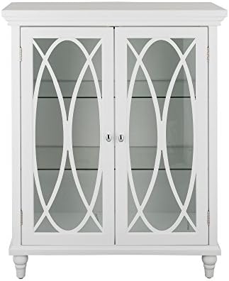Teamson Home Florence 26 in. x 32 in. 2-Door Freestanding Wooden Floor Cabinet with Adjustable Shelves for Storage Solutions in Bathrooms, Kitchens, Laundry Rooms, Home Offices, White | Freestanding Wooden, Adjustable Shelves, For Bathrooms, Kitchens, La…