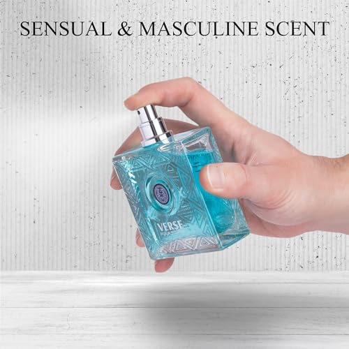 NovoGlow Verse Pour Homme Eau De Parfum Spray for Men Long Lasting Citrusy Floral & Masculine Fragrance Smell Fresh All Day Long Gift for Men for