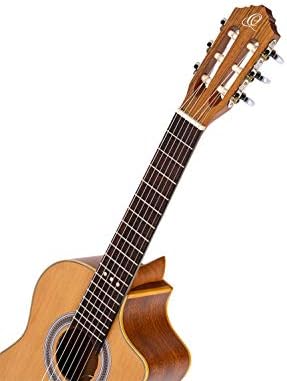 RQ39E Ortega Guitars Requinto Series Pro Solid Top Acoustic-Electric Nylon String Guitar w/Bag