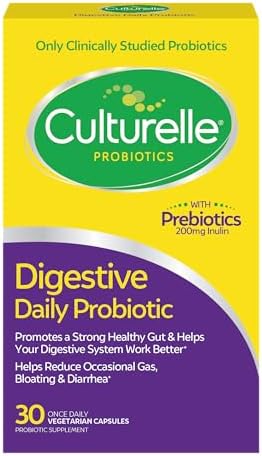 Culturelle Digestive Daily Probiotic for Men & Women, 10B CFUs, 30 Count | Digestive & Gut Health Support, Occasional Gas & Bloating*