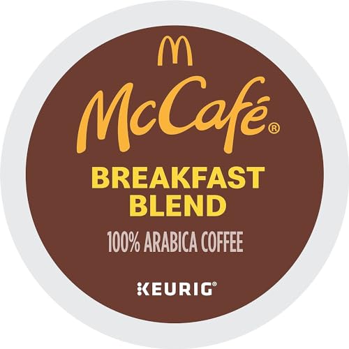 McCafe Breakfast Blend Coffee, Keurig Single Serve Keurig K-Cup Pods, Light Roast, 96 Count (4 Packs of 24)