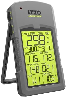 Izzo Golf Launch Mate Launch Monitor | Tracks swing speed, ball speed, carry distance and smash factor
